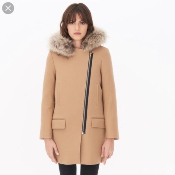 Sandro Jackets & Blazers - Sandro Henry Camel Fur Hooded Coat Retail $1045 Medium